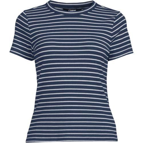 T-Shirt aus softem Viskosemix, Damen,  Blau, Viskose/Polyester-Mischung, by Lands' End