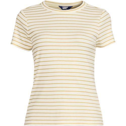T-Shirt aus softem Viskosemix, Damen,  Weiß, Viskose/Polyester-Mischung, by Lands' End