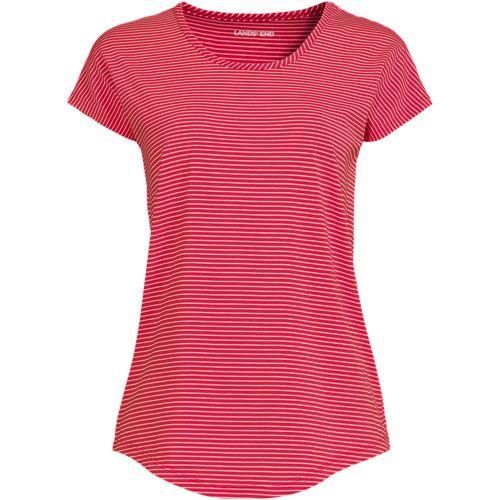 Shirt aus Baumwolle/Modal-Mix mit Ballett-Ausschnitt, Damen,  Rot, Baumwolle Modal, by Lands' End