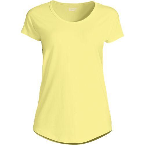 Shirt aus Baumwolle/Modal-Mix mit Ballett-Ausschnitt, Damen,  Gelb, Baumwolle Modal, by Lands' End