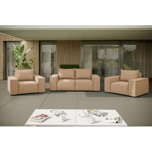 Gartenmöbel set 2+1+1 SONNE für den Garten, die Terrasse, den Hof, gemütliche Capucino