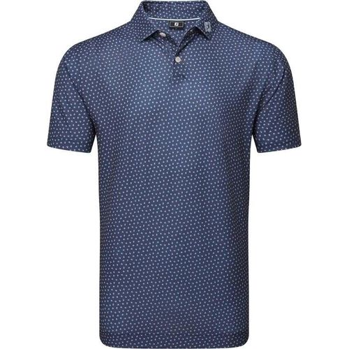 Footjoy Bounce Print Pique Mens Dark Denim M Polo-Shirt