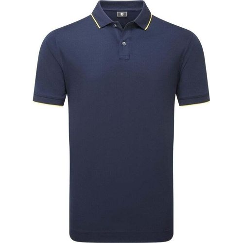 Footjoy Tipped Pique Mens Navy/Taxi M Polo-Shirt