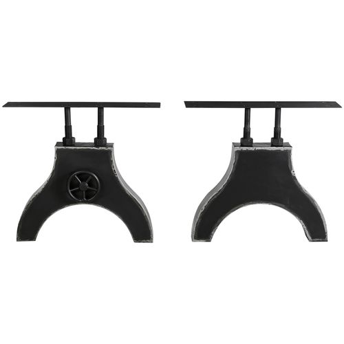 Tischbein SIT, grau (antikschwarz), B:70cm H:72cm T:12cm, Tischbeine, mit Dekor-Kurbelrad