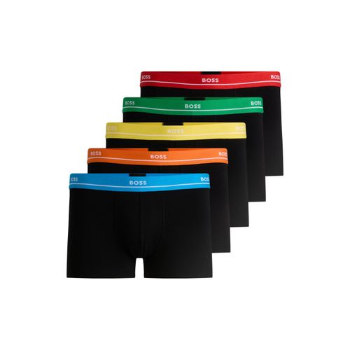 Boxershorts BOSS, Herren, Gr. XL (54), bunt, Jersey, Obermaterial: 95% Baumwolle, 5% Elasthan, unifarben, kontrastfarbene Details, eng, Unterhosen, mit Logoschriftzug