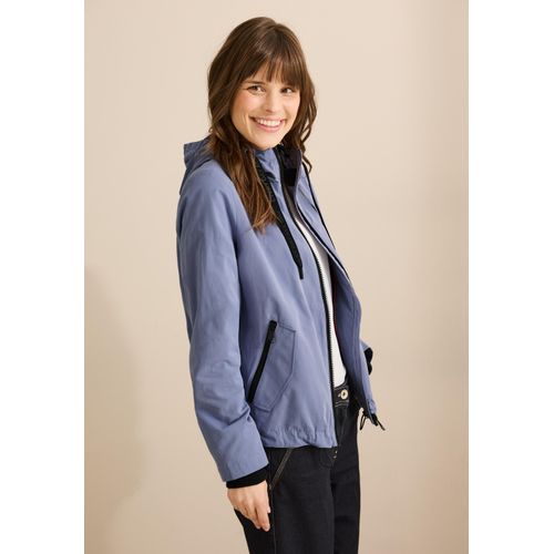 Kurzjacke CECIL, Damen, Gr. M (40), lavender haze, Stoff, Obermaterial: 55% Polyester, 33% Baumwolle, 12% Nylon; Futter: 100% Polyester, unifarben, casual, gerade kurz, ohne Ausschnitt, Langarm Bündchen, Jacken, mit Kapuze mit Tunnelzugband