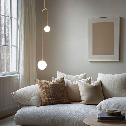 Hängeleuchte AV-1897-2BSA 2 Glaskugeln, gold