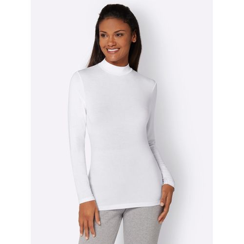 Unterziehshirt WÄSCHEPUR, Damen, Gr. 38, Normalgrößen, weiß, 95% Modal, 5% Elasthan, Turtleneck, Langarm, Unterhemden