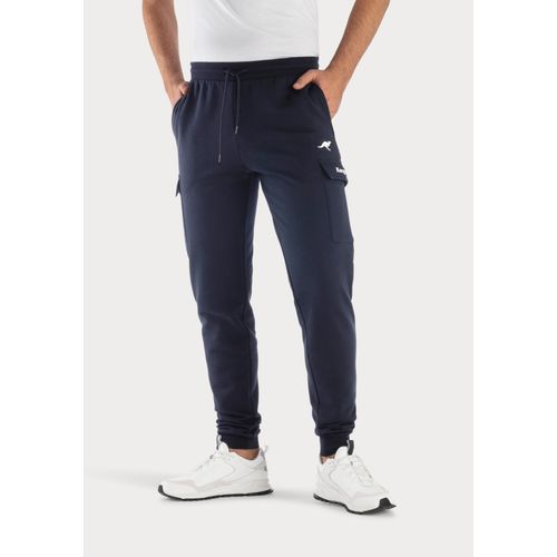 Sweathose KANGAROOS, Herren, Gr. 48/50 (M), N-Gr, blau (navy), angeraute Sweatware, Obermaterial: 60% Baumwolle, 40% Polyester, unifarben, sportlich, bequem lang, Hosen, Jogginghose mit Kordel, Relaxhose leichte Sweat-Qualtität