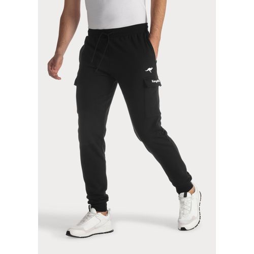 Sweathose KANGAROOS, Herren, Gr. 60/62 (XXL), N-Gr, schwarz, angeraute Sweatware, Obermaterial: 60% Baumwolle, 40% Polyester, unifarben, sportlich, bequem lang, Hosen, Jogginghose mit Kordel, Relaxhose leichte Sweat-Qualtität