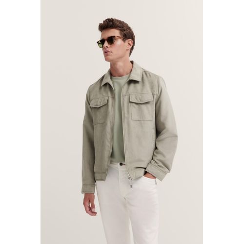 Blouson BUGATTI, Herren, Gr. 58, 130, moos, 100% Polyester, unifarben, casual, regular fit, Langarm Manschette, Jacken, aus wasserabweisendem Oberstoff
