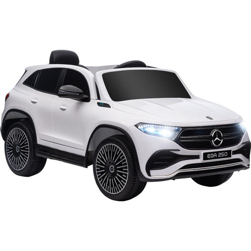 HOMCOM Kinder Elektroauto 12V Mercedes-Benz EQA Elektrofahrzeuge mit Fernbedienung, Kinderauto mit MP3-Player, Scheinwerfer, Tragebarer Batterie, 3-8 km/h, für 3-8 Jahre Kinder, Weiß