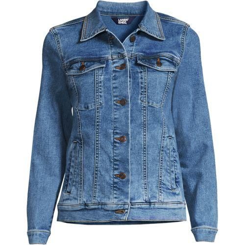 Jeansjacke, Damen,  Blau, Baumwolle/Elasthan/Polyester, by Lands' End