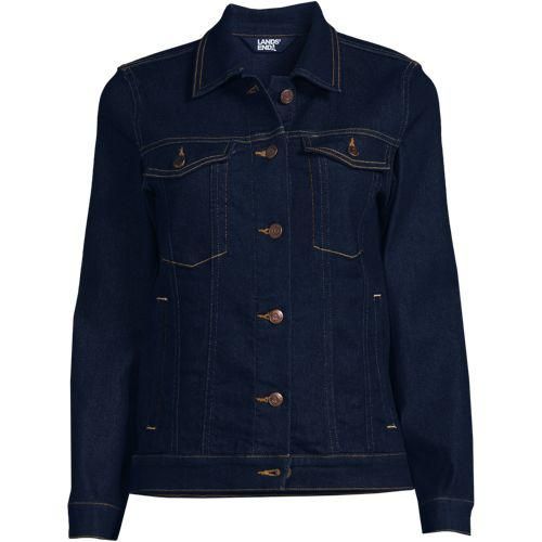 Jeansjacke, Damen,  Blau, Baumwolle/Elasthan/Polyester, by Lands' End