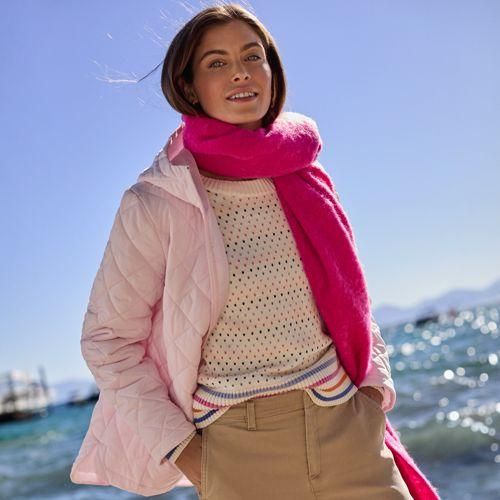 Pullover DRIFTER mit Rundausschnitt, Damen,  Weiß, Baumwolle, by Lands' End