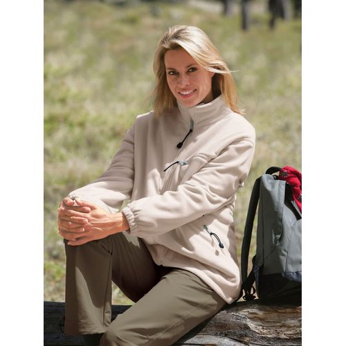 Fleecejacke CLASSIC, Damen, Gr. 44/46, beige (natur), 100% Polyester, unifarben, Jacken