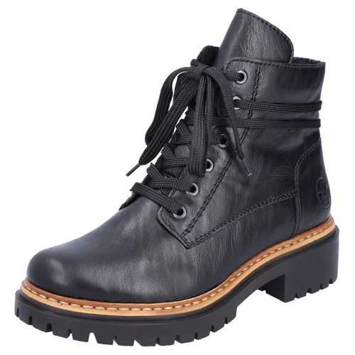 Winterstiefelette RIEKER, Damen, Gr. 36, schwarz, Lederimitat, klassisch, Schuhe, mit profilierter Laufsohle