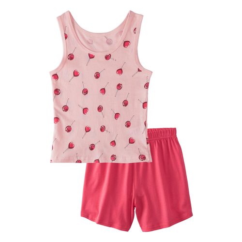 Pyjama BUFFALO, Kinder, Gr. 158/164, pink (pink, gemustert), Jersey, Obermaterial: 100% Baumwolle, bedruckt, Basic, bequem kurz, Rundhals, Kurzarm abgesteppte Kante, Homewear-Sets