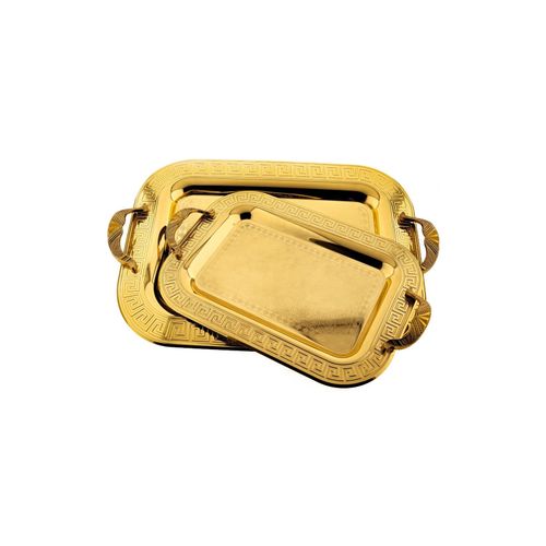 2er-Set Serviertabletts aus hochwertigem 18/10 Edelstahl