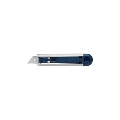Sicherheitsmesser Martor Secunorm Profi25 MDP, werkzeugloser Klingenwechsel, metalldetektierbar, L 143 x B 17 x H 31 mm, Stahl/Aluminium/Kunststoff, blau