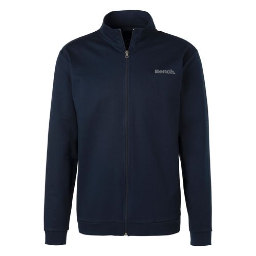Sweatjacke BENCH. LOUNGEWEAR, Herren, Gr. 44/46 (S), blau (navy), Sweatware, Obermaterial: 60% Baumwolle, 40% Polyester, unifarben, Basic, hüftbedeckend, Rundhals, Langarm Rippbündchen, Sweatjacken, mit seitlichen Eingrifftaschen, aus leichter und bequemer Sweatware