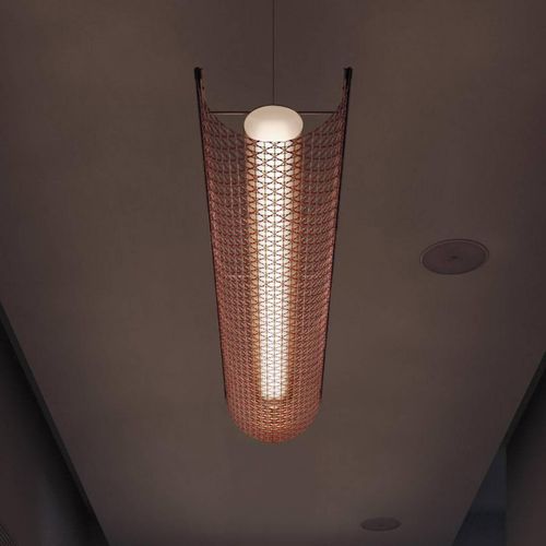 Bover LED-Hängelampe Nans Balis S/140, braun/rot, 140 cm