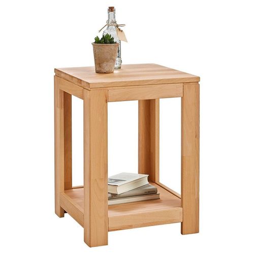 Linea Natura Beistelltisch , Buche , Holz , Kernbuche , massiv , quadratisch , eckig , 40.5x55x40.5 cm , Wohnzimmer, Wohnzimmertische, Beistelltische