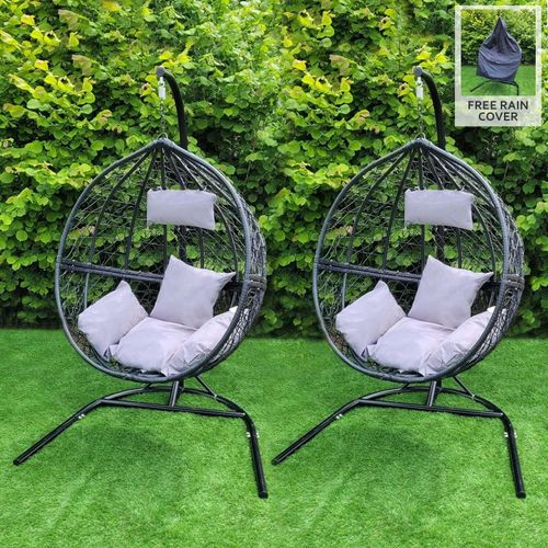 2 Hängesessel Polyrattan Hängekorb Hängestuhl Hängesitz Hängesessel Schaukel mit
