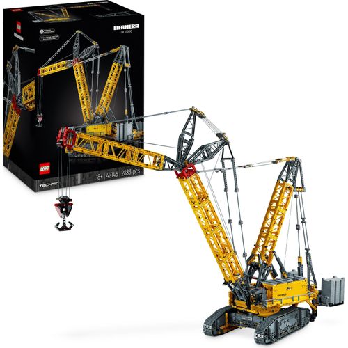 LEGO 42146 Technic Liebherr LR 13000 Raupenkran Set, Baue das ultimative ferngesteuerte Baufahrzeug-Modell mit Control+ App, Kran mit Windensystem und Wippausleger, großer Modellbausatz für Erwachsene