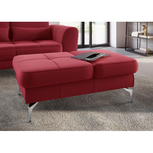 Hocker SIT & MORE "Bendigo", rot, B:114cm H:45cm T:71cm, Hocker, Polsterhocker, mit Klappfunktion, Bodenfreiheit 15 cm, wahlweise in 2 Fußfarben