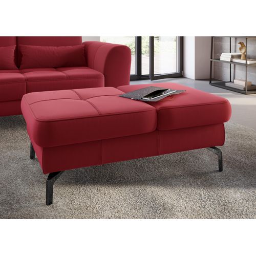 Hocker SIT & MORE "Bendigo", rot, B:114cm H:45cm T:71cm, Hocker, Polsterhocker, mit Klappfunktion, Bodenfreiheit 15 cm, wahlweise in 2 Fußfarben