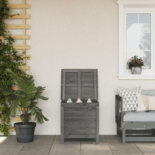 Gartentruhe 50X49X56,5 Cm Massivholz Tanne | Farbe: Anthrazit | Größe: 50 x 49 x 56.5 cm