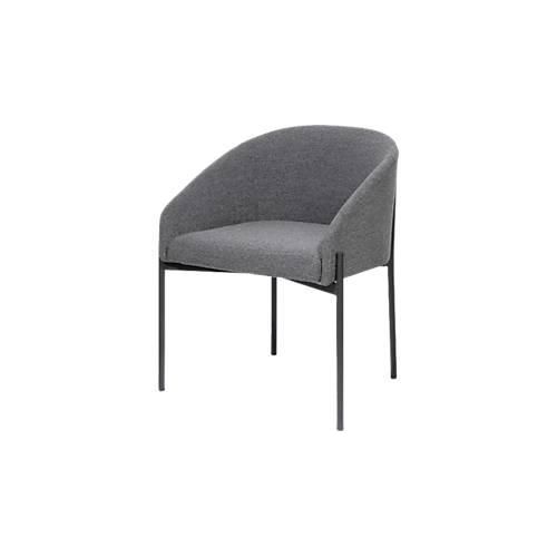 Sessel meet by Paperflow MILO, gepolstert, B 470 x T 450 x H 450 mm, Stoff und Stahl, anthrazit/mattschwarz