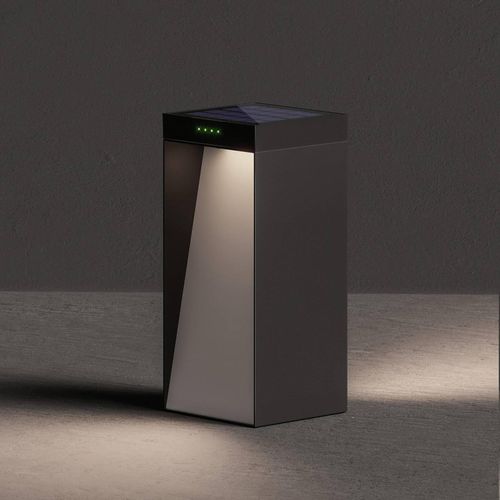 KLEWE LED-Solarlampe MILIO FULL, anthrazit, 35 cm, Alu, IP65