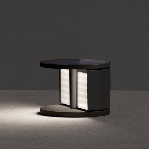 KLEWE LED-Solar-Gartenleuchte SWING, anthrazit, Ø 20 cm IP65