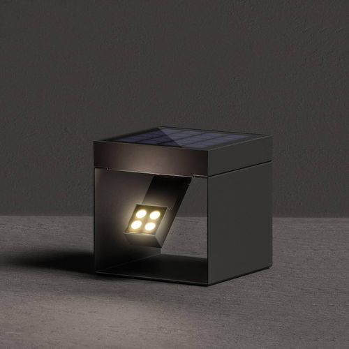KLEWE LED-Solar-Gartenstrahler Alea anthrazit 15 x 15cm IP65