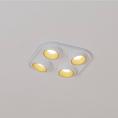BEGA LED-Einbaustrahler Studio Line, weiß/messing, 4-fl.