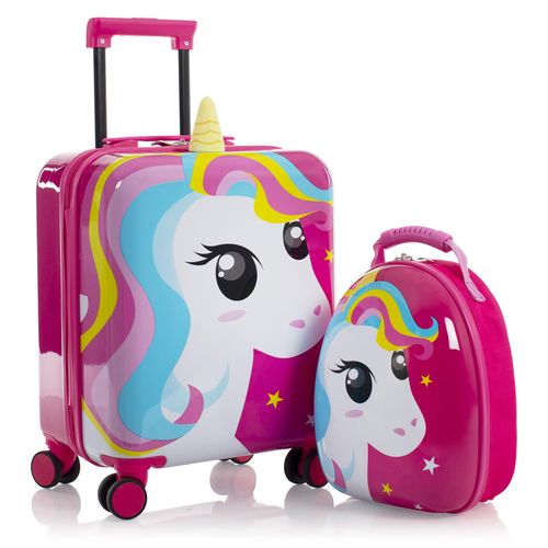 Heys Kofferset »Super Tots, 46 cm, Einhorn«, (Set, 2 tlg., Kinderkoffer und Rucksack), Heys x Joachim Llambi Kindertrolley Kinder Reisegepäck