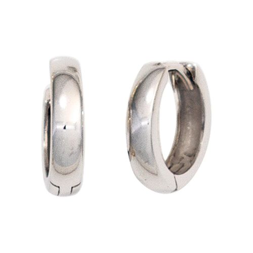 Paar Creolen JOBO, weiß (weißgold 375), Ohrringe, Damen, Weißgold 375, rund 375 Weißgold 12,5 mm