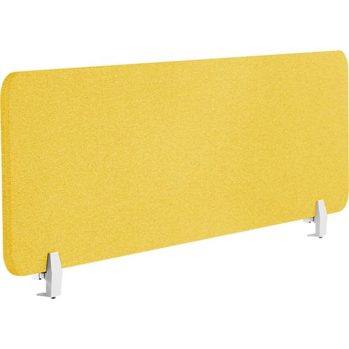 BELIANI Schreibtisch Trennwand Senfgelb Stoff PET Kunststoff 160 x 40 cm zum Aufstellen Klemmen Schallschutz Sichtschutz Pinnwand Büro Home Office