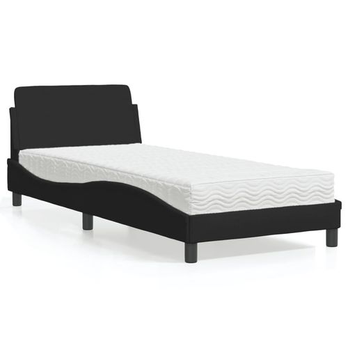 Bett Mit Matratze Stoff | Farbe: Schwarz | Größe: 80 x 200 cm