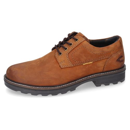 Schnürschuh CAMEL ACTIVE, Herren, Gr. 45, braun (cognac), Nubukleder, klassisch, Schuhe, Trachtenschuh, Halbschuh mit Profillaufsohle