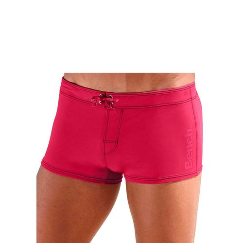 Boxer-Badehose BENCH., Herren, Gr. 7, N-Gr, rot, Polyamid, unifarben, Badehosen, mit seitlichem Logoprint