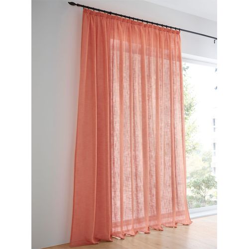 Gardine HEINE HOME Gr. 4, orange (terracotta), B:140cm H:245cm, Polyester, Gardinen