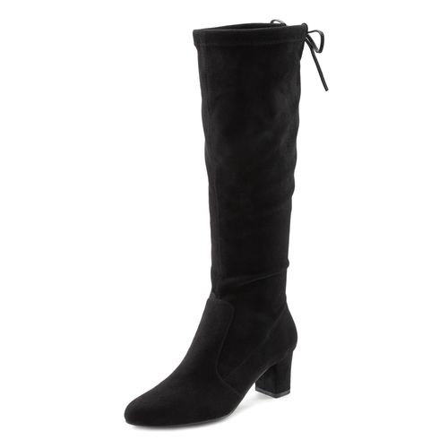Schlupfstiefel LASCANA, Damen, Gr. 37, schwarz, Obermaterial: 100% Textilmaterial. Futter: 100% Textilmaterial. Decksohle: 100% Lederimitat. Laufsohle: 100% Synthetik, unifarben, modisch, Schuhe, Schlupfboots, Slouchy Boots, Slip-On, Stretch & Blockabsatz