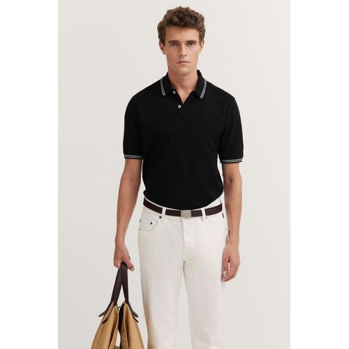 Poloshirt BUGATTI, Herren, Gr. 3XL, 290, schwarz, 100% Baumwolle, unifarben, casual, normal, ohne Ausschnitt, Kurzarm Rippbündchen, Shirts, mit Kontraststreifen und Bruststickerei