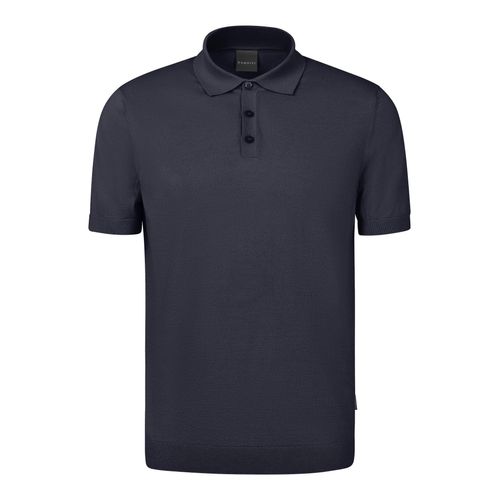 Poloshirt BUGATTI, Herren, Gr. 3XL, 390, marine, 75% Baumwolle, 25% Polyacryl, unifarben, casual, regular fit, ohne Ausschnitt, Kurzarm Rippbündchen, Shirts, mit Knopfleiste