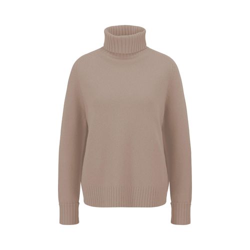 Rollkragenpullover FYNCH-HATTON, Damen, Gr. XXL, grau (grau taupe), Obermaterial: 100% Baumwolle, casual, regular fit, Langarm, Pullover, mit gerippten Abschlüssen