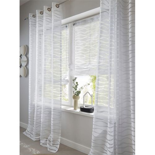 Gardine HEINE HOME Gr. 4, weiß, B:135cm H:245cm, Polyester, Baumwolle, Gardinen
