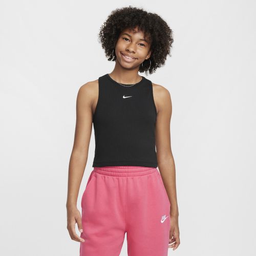 Débardeur côtelé Nike Sportswear pour fille - Noir Image